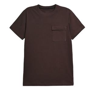 Camiseta Vintage de Cuello Redondo, Diseño de Bolsillo OEM, Lisa, de Color Sólido, Ajuste Holgado, Precio Económico al por Mayor, con Impresión de Logotipo Personalizado - Product Image 1