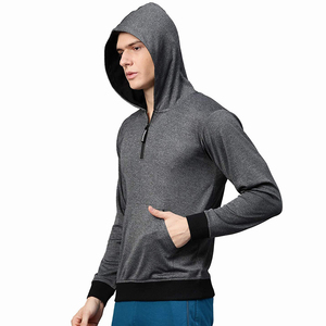 OEM Service Cotton Made Half <b>Zip</b> <b>Hooded</b> Sweatshirts Slim Fit Pullover Hoodies Made in Pakistan - Product Image 3