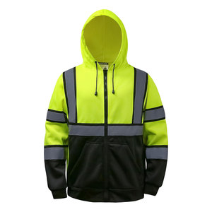 Sudadera con capucha de uniforme de trabajo de alta calidad Super Visible Hivis chaqueta de sudadera de seguridad reflectante al por mayor sudaderas con capucha de alta visibilidad - Product Image 6