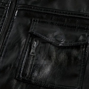 Veste en cuir pour hommes veste de motard à fermeture éclair de style classique personnalisé vêtements d'extérieur à la mode vente en gros de veste d'hiver pour hommes - Product Image 4
