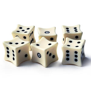 Juego de 6 Dados de Hueso Ecológicos Hechos a Mano de 16 mm, Curvos, para Juegos de Rol D&D, D6 de Seis Caras, 6 Piezas - Product Image 3
