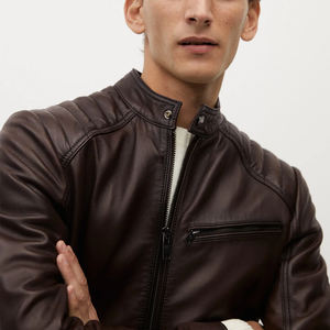 Veste en cuir de vache pour homme, style streetwear hivernal, design élégant, confortable, personnalisable, impression de logo en gros, différentes couleurs - Product Image 3