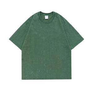 Vintage Regular Fit Hommes T-Shirt Coton Fibre De Bambou Tricoté À Séchage Rapide Lavage À L'acide Personnalisé Hip Hop Écologique - Product Image 2