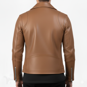 Veste en cuir de vache pour homme, design personnalisé, écologique, respirante, décontractée, fermeture éclair, couleur unie, col montant, logo sur le devant - Product Image 2