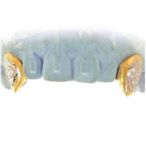 Ajuste personalizado grillz 2 dientes con colmillos de Grillz de ópalo blanco/925 Silver Slugs Grillz - Product Image 2