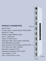 DTECH Répartiteur HDMI 8 voies 8 ports 1 entrée 8 sorties 4X2K@30Hz pour HDTV Commutateur HDMI 1x8