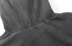 Sweat à capuche en molleton français personnalisé 400 450 500 Gsm lourd 100% coton molleton français délavé à l'acide basique - Product Image 5