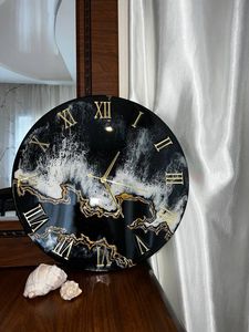 HORLOGE MURALE EN RÉSINE D'ASSISTANCE AVEC Horloge Murale au Design Artistique Unique Fait à la Main Art en Résine d'Inde - Product Image 6