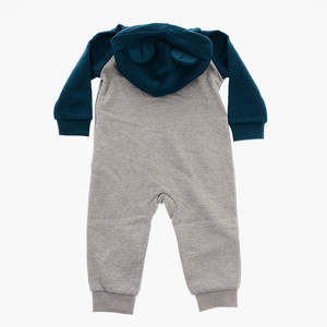 Mono de Dos Tonos con Capucha y Estampado de Logotipo OEM, Mangas Largas, Cierre de Cremallera, Verde, Primavera-Verano - Product Image 3