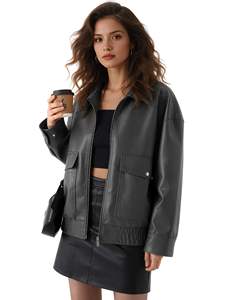 เสื้อแจ็คเก็ตหนังผู้หญิงคุณภาพสูง |   เสื้อแจ็คเก็ตหนังแท้ ดีไซน์หรูหรา ทนทาน ให้ลุคเหนือกาลเวลา - Product Image 6