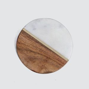 NOT Round Marble Acacia Wood Coasters Custom Size Wooden Drinks Cup Elegant Mats & <b>Pads</b> No reviews yet - Product Image 2