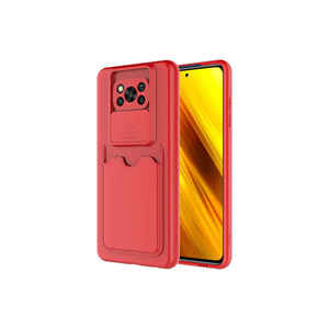 Coque de protection arrière en silicone Netzy pour Xiaomi Poco X3 Poco X4 Pro 5G Poco F3 SAFA Kartix Series - Rouge, fonction anti-traces de doigts - Product Image 1