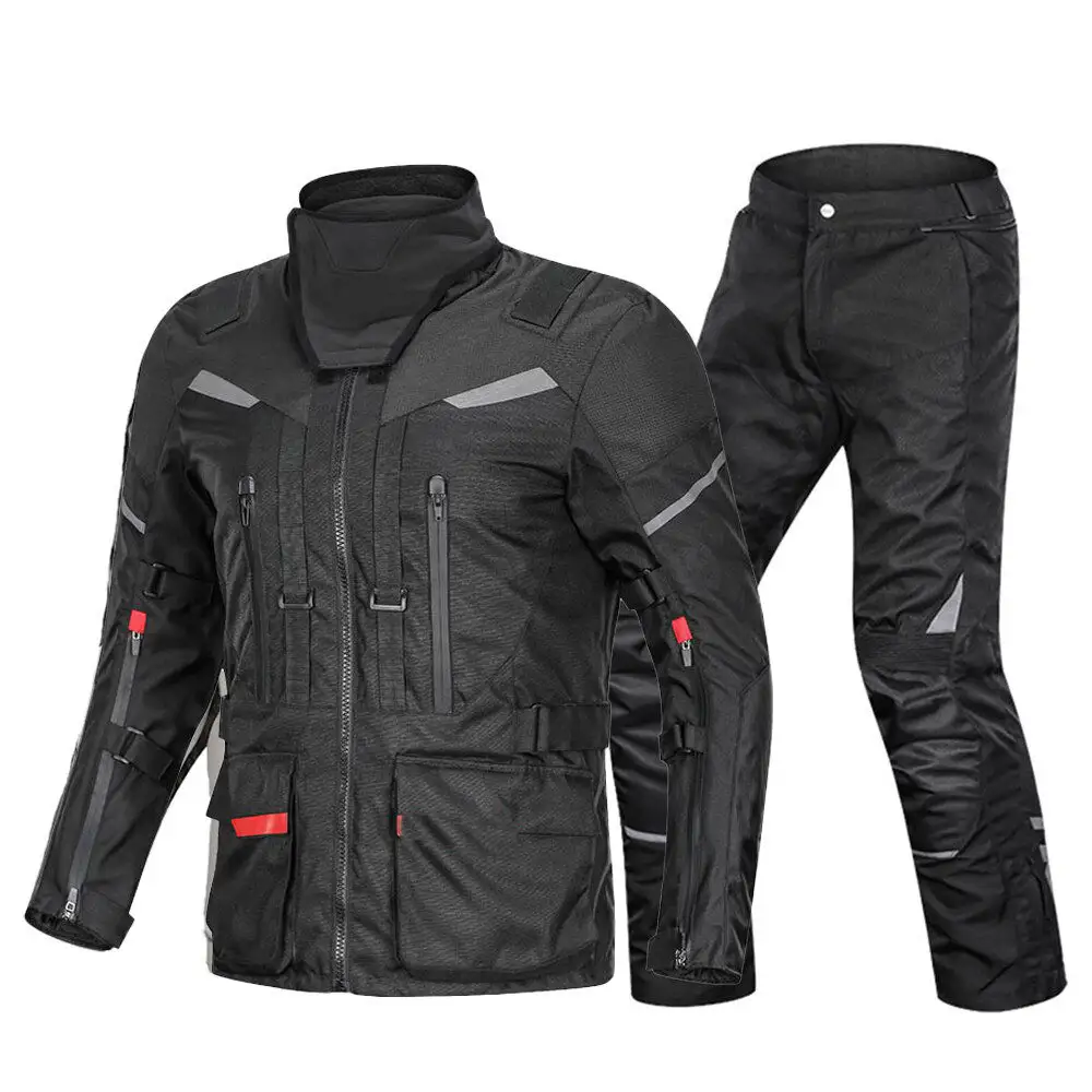 Tuta moto uomo moto Racing giacca impermeabile pantaloni completi corazzati in Cordura multicolore fodera termica interna