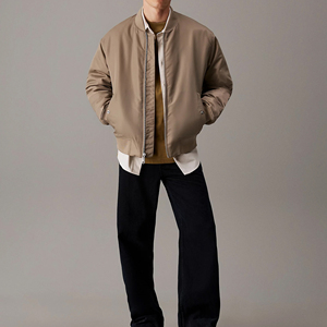 High Quality Custom Made Men's Bomber Jackets Canvas <b>Stand</b> Thin High Street Style Casual Wear for Winter Factory Direct Sale - Product Image 5