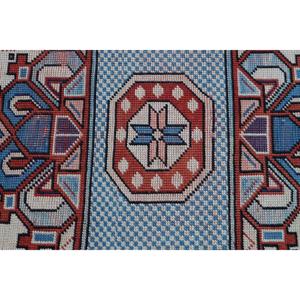 Tapis turc vintage 4x5,7 pieds, tapis oriental bleu en laine - Product Image 5