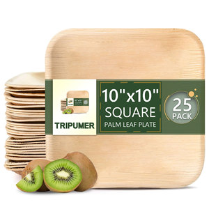100% Compostable Natural <strong>Palm</strong> <strong>Leaf</strong> Dinnerware Sets Biodegradable Disposable <strong>Plates</strong> for Parties Weddings and Events - Product Image 1