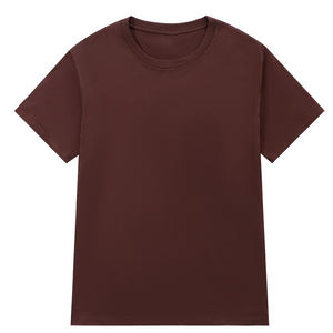 Camiseta de Cuello Redondo Holgada con Diseño de Logotipo Personalizado OEM, Camiseta de Verano para Parejas, de Color Sólido, de Manga Corta, de Algodón Puro para Hombre, Elegante - Product Image 6