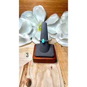 Navajo Handmade Fine Jewelry <b>Ring</b> Kingman Turquoise & Sterling <b>Silver</b> <b>Statement</b> <b>Ring</b> for Everyday Wear - Product Image 3