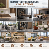 Solution complète de mobilier de bureau : Ensemble d'aménagement de bureau personnalisé pour la réception, les salles de réunion, la cantine et les postes de travail