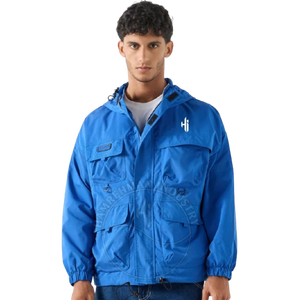 Fabricant 100% vestes à capuche en polyester veste coupe-vent à capuche zippée pliable et ensemble court ensemble nylon survêtement extérieur - Product Image 6