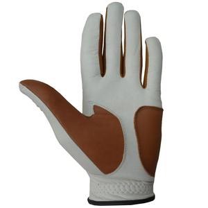 Gants de golf de haute qualité Gants de golf en cuir Cobretta personnalisés Logo personnalisé et emballage Meilleur prix Couleur blanche et rouge - Product Image 4