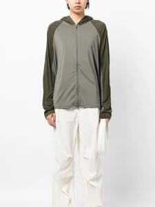 Veste à capuche légère et zippée avec manches longues Style athlétique Sweat à capuche bicolore Tissu à séchage rapide respirant - Product Image 3