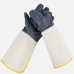 ถุงมืองานเชื่อมหนังแขนยาวงานเชื่อมทิเกอร์สำหรับสัตว์บาร์บีคิวทนความร้อน - Product Image 5