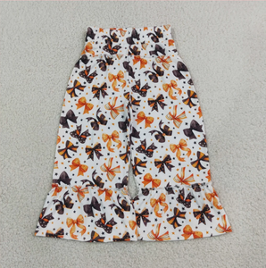Pantalon large imprimé style chinois pour filles avec motif nœuds, respirant, en Spandex/Polyester, décontracté, longueur intégrale - Product Image 6