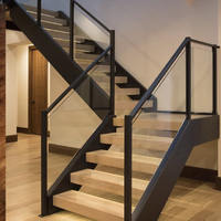 Balustrade en verre trempé double personnalisée en acier inoxydable Polissage miroir Clôture de sécurité Design minimaliste Intérieur/extérieur Escalier