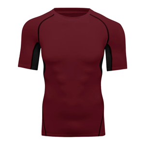 T-shirt de gym personnalisé pour hommes en polyester surdimensionné à séchage rapide haut d'entraînement évacuation de l'humidité entraînement Fitness respirant vente en gros - Product Image 6