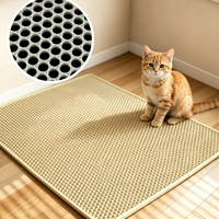 Tapis à litière pour chat en EVA double couche nid d'abeille avec contrôle des odeurs et nettoyage facile, tapis de nettoyage pour animaux de compagnie de luxe