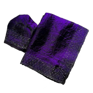 ¡Oferta caliente! Kitty Party & Dinner Special 100% Tela de seda pura Bordado de color púrpura Rich Pallu Wok Pre drapeado Saree Blusa - Product Image 1