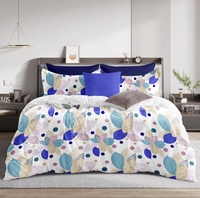 Parure de lit double imprimée de qualité supérieure 120 GSM, écologique, biologique, durable, douce, avec texture riche pour lit King Size