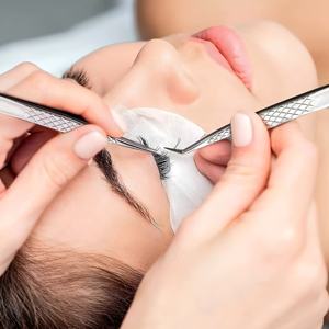 Juego de Pinzas Profesionales de Acero Inoxidable para Extensión de Pestañas, Puntas con Agarre Antideslizante, Estuche de Almacenamiento Rosa para Uso en Salón - Product Image 2