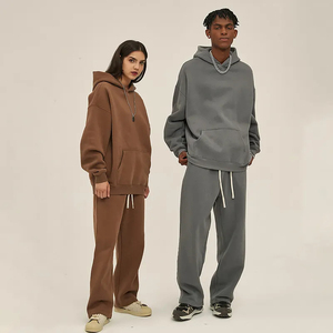 Alta calidad al por mayor logotipo personalizado transpirable invierno hombres y mujeres Sudadera con capucha y pantalones de chándal/Conjuntos de Jogger - Product Image 2
