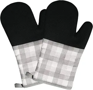 Guantes de horno con estampado de algodón 100% digital, manoplas personalizadas de calidad, venta al por mayor - Product Image 3