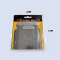 Lot de 4 grattoirs industriels en plastique, spatules flexibles pour peinture, couteaux à mastic, grattoirs muraux, outils de finition à bord lisse en acier inoxydable