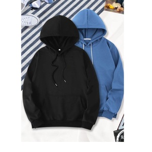 Customizable BD Winter Fashion Men's Oversized Cotton Pullover Hoodie Solid Pattern Knitted Anti-Shrink OEM <b>Blank</b> Plain Printed - Product Image 4