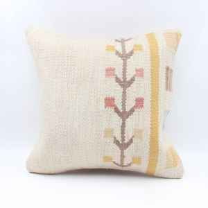 Housses de coussin en jute de laine Kilim de luxe 18x18 oreillers Kelim décoratifs géométriques fabriqués à la main belle technique tissée de décor à la maison - Product Image 3