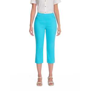 Pantalon Capri Élégant Y2K Taille Haute Flatterant pour Femme Jenna Rose, Léger et Respirant avec Boutons - Product Image 4