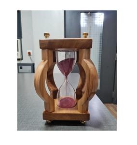 Traditional Wooden Hourglass Timer Set Vintage Inspired <b>Sand</b> Clocks <b>Decorative</b> Table Accent For Home Decor - Product Image 1