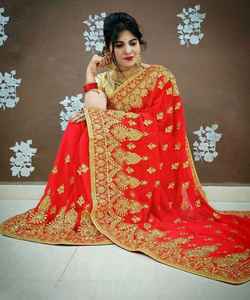Kanchipuram Seda Sari Fiesta Desgaste Boda India Último Diseñador Banarasi Algodón Seda Sari con Blusa Damas Desgaste Mayorista Prenda - Product Image 2