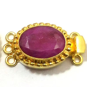 ตะขอกล่องรูปไข่ทับทิมอัญมณี18K ชุบทอง1-3สาระการทำจิวเวลรี่26X15X10MM การค้นพบส่วนประกอบ B693รูปแบบ - Product Image 1