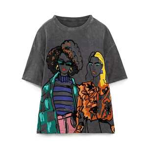 Nueva tendencia Camisas de mujer de alta calidad Algodón de color sólido Las mejores camisetas de tela para mujer - Product Image 1