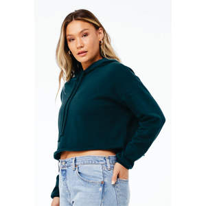 Airlume-Sudadera con capucha de algodón peinado y anillo para mujer, forro polar de poliéster, hombros caídos, 52%, 48% - Product Image 2