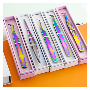 <b>Top</b> Quality Fiber Tip Tweezers for Lash Extensions Classic Lash Tweezer Eyelash Shaping & Trimming Scissor Lash Tool Set - Product Image 1