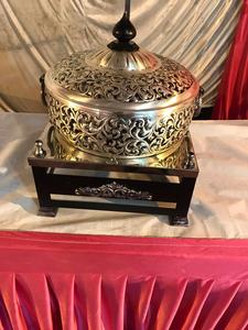 Plat de service chauffant en métal pour la restauration hôtelière de luxe, avec brûleur, finition argentée, casseroles de service - Product Image 4