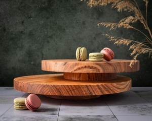 Soportes para Tartas de madera maciza hechos a mano acabado natural ecológico para panadería - Product Image 2