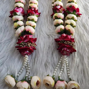 Flor de peonía Varmala Guirnalda DE BODA romántica Novia y novio Mala, Guirnaldas de Ceremonia de boda, India Pooja Mala. - Product Image 6