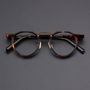 Monture de lunettes optiques vintage en acétate écaille de tortue marron de qualité supérieure - Product Image 2